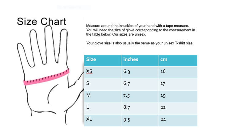 Gloves Measurement Chart
